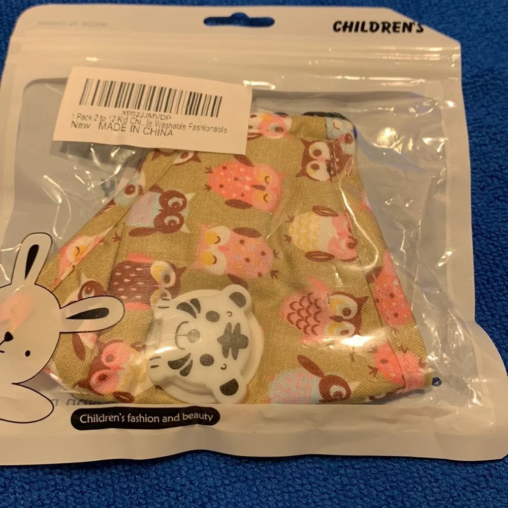 Cute Children’s Fashionable Washable Face Mask for ages 2-12yr adjustable loops